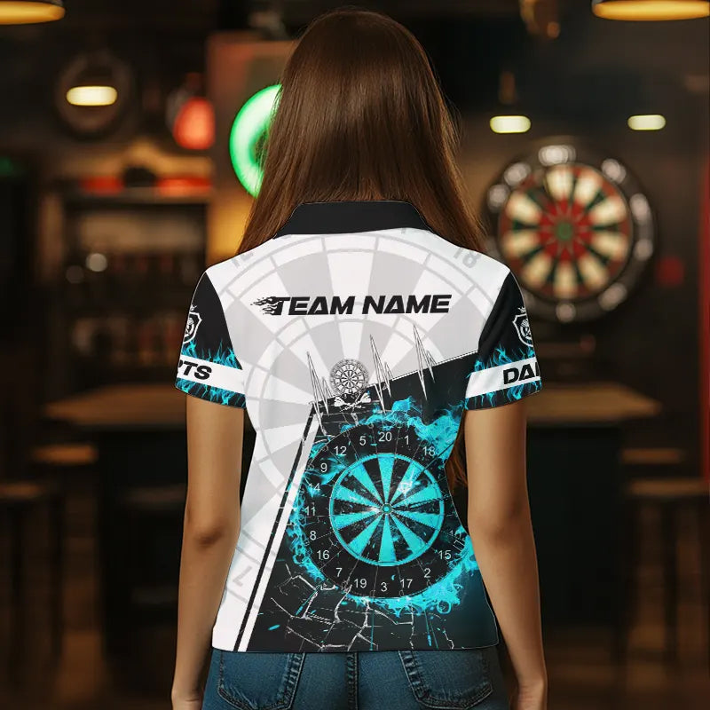 Personalized Turquoise Break Glass Dartboard Fire, Custom Women Dart Dart