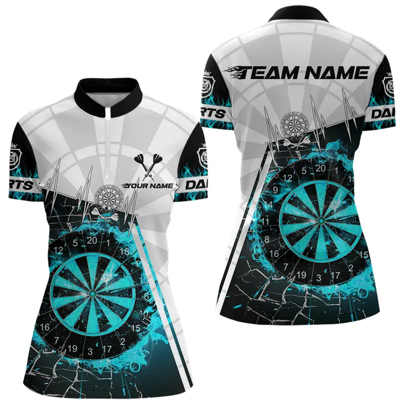 Personalized Turquoise Break Glass Dartboard Fire, Custom Women Dart Dart