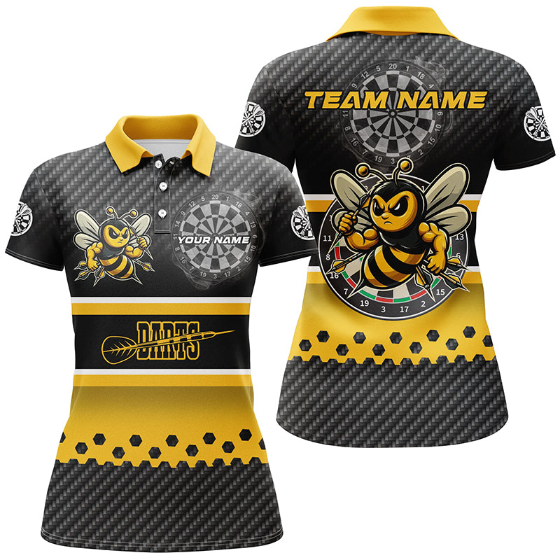 Yellow Black Darts Bee Custom Name Darts, Funny Darts Apparel, Best Darts Gifts