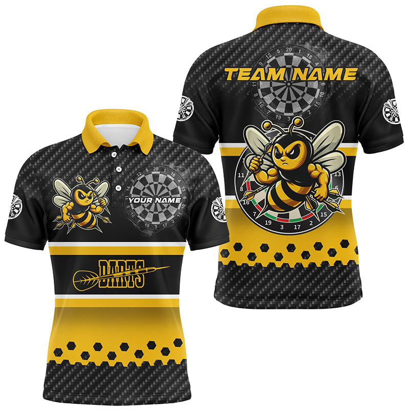 Yellow Black Darts Bee Custom Name Darts, Funny Darts Apparel, Best Darts Gifts