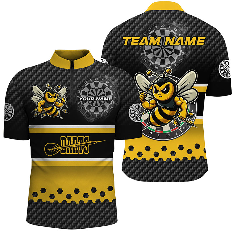 Yellow Black Darts Bee Custom Name Darts, Funny Darts Apparel, Best Darts Gifts