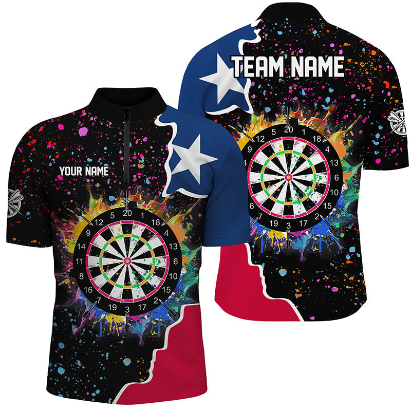 Grunge Colorful Darts Board Texas Flag Darts Custom Patriotic Darts Team