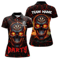 Personalized Red Dartboard Skull Fire Crack Dart and Custom Dart