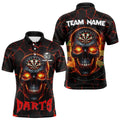 Personalized Red Dartboard Skull Fire Crack Dart and Custom Dart