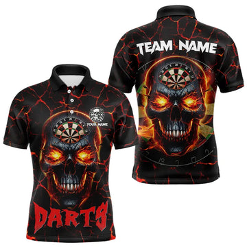 Personalized Red Dartboard Skull Fire Crack Dart and Custom Dart