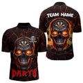 Personalized Red Dartboard Skull Fire Crack Dart and Custom Dart