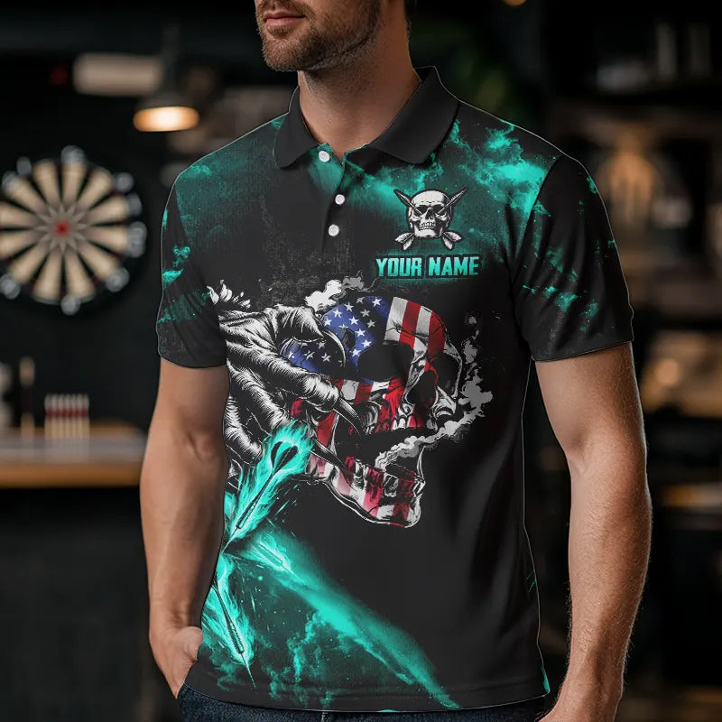 Fire Flame Darts Board American Flag Skull Dart Custom Darts Team |Turquoise