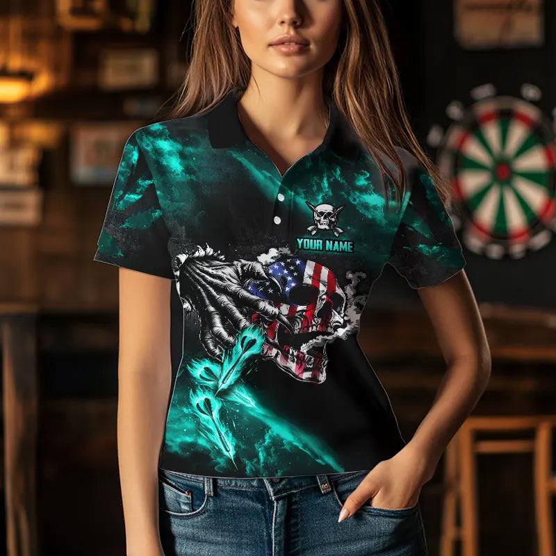 Fire Flame Darts Board American Flag Skull Dart Custom Darts Team |Turquoise