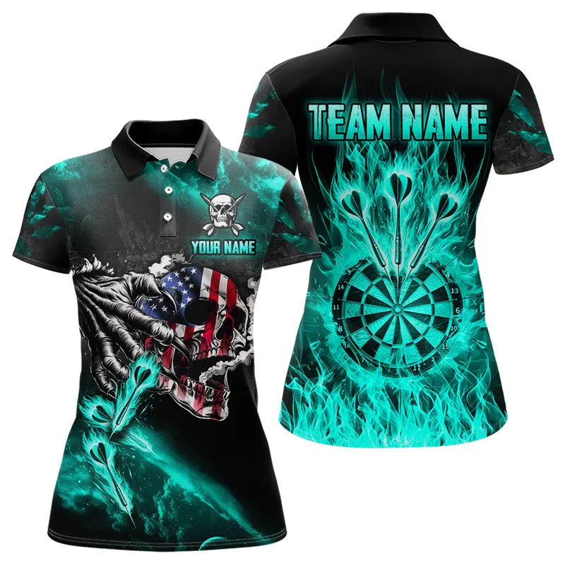 Fire Flame Darts Board American Flag Skull Dart Custom Darts Team |Turquoise