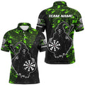 Personalized Green Abstract Death Skeleton Men Darts, Funny Halloween Scary Darts