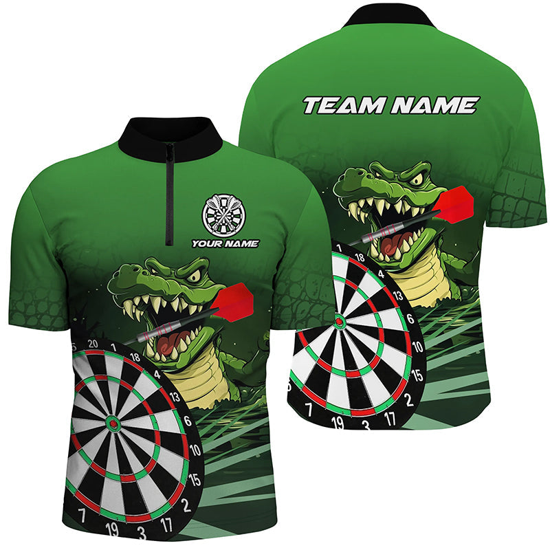 Personalized Green Funny Crocodilian Darts, Darts Team, Darts Gifts