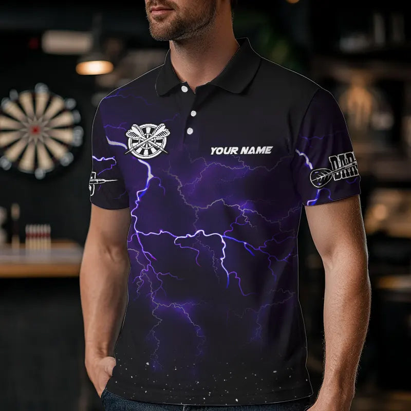 Personalized Thunder Lightning Funny Storm Custom Dart, Cool Purple Dart Team