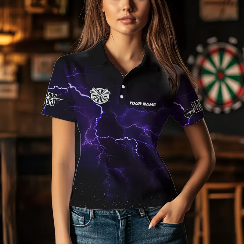 Personalized Thunder Lightning Funny Storm Custom Dart, Cool Purple Dart Team