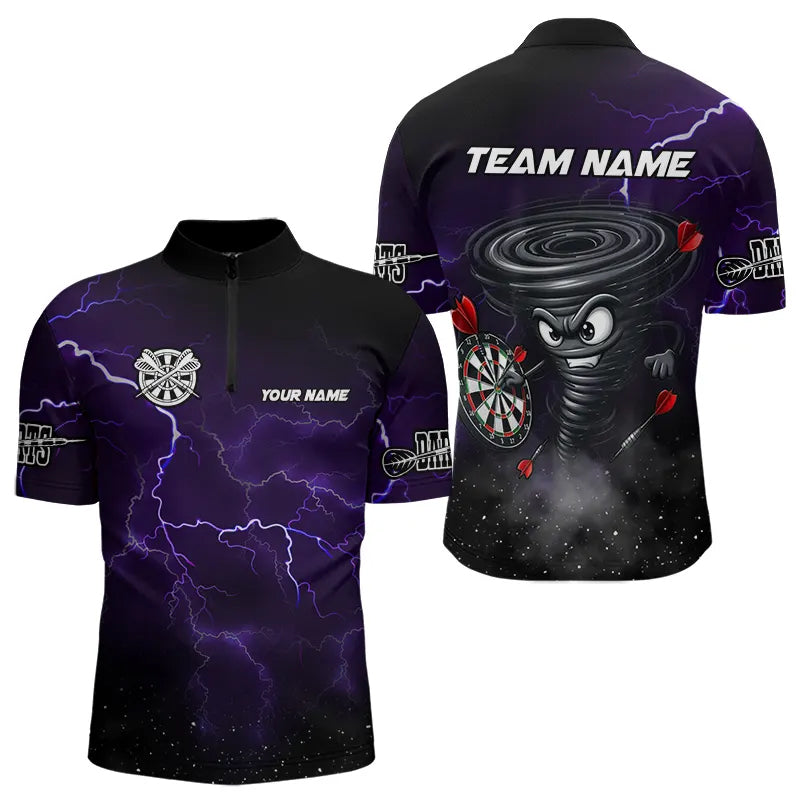 Personalized Thunder Lightning Funny Storm Custom Dart, Cool Purple Dart Team