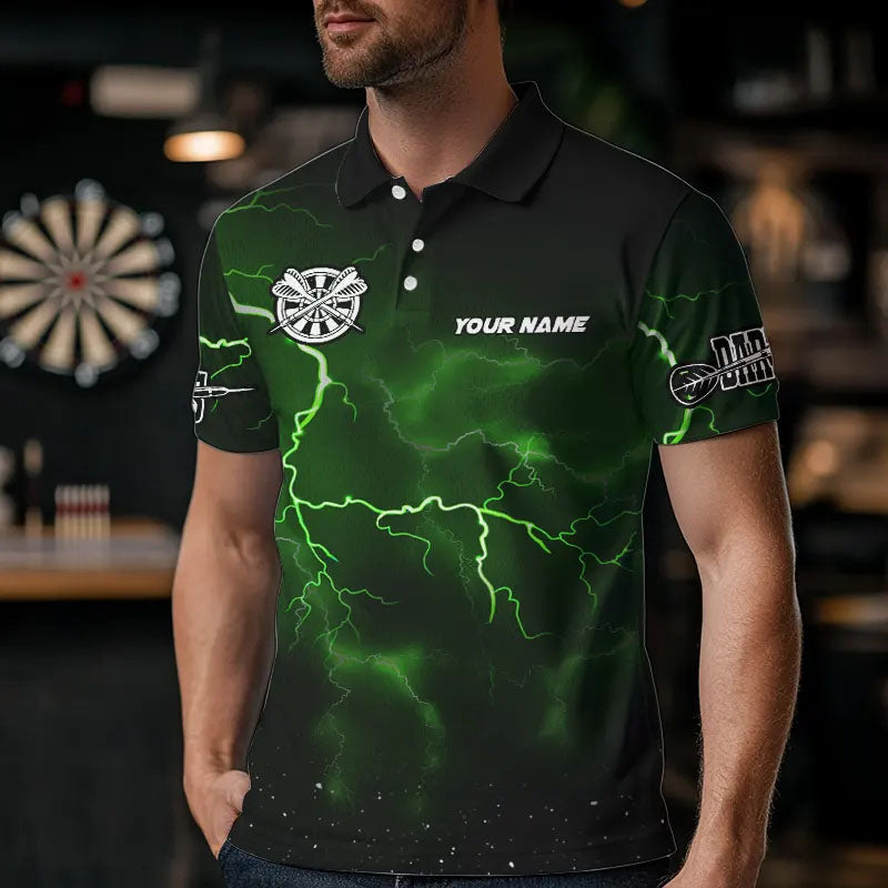 Personalized Thunder Lightning Funny Storm Custom Dart, Cool Green Dart Team