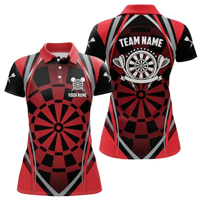 Personalized Black And Red Dartboard Pattern Dart Custom Dart Team Uniform
