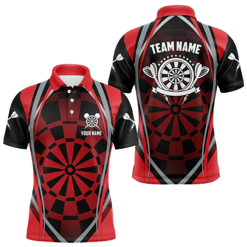 Personalized Black And Red Dartboard Pattern Dart Custom Dart Team Uniform