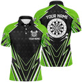 Black And Green Dartboard Men Darts Quarter-Zip Customized Darts Team Uniform
