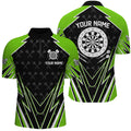 Black And Green Dartboard Men Darts Quarter-Zip Customized Darts Team Uniform