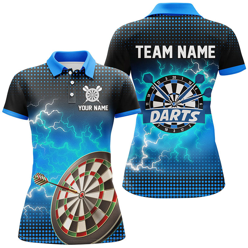 Personalized Blue Dartboard Thunder Lightning 3D Printed Darts Darts Team