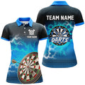 Personalized Blue Dartboard Thunder Lightning 3D Printed Darts Darts Team