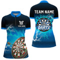 Personalized Blue Dartboard Thunder Lightning 3D Printed Darts Darts Team