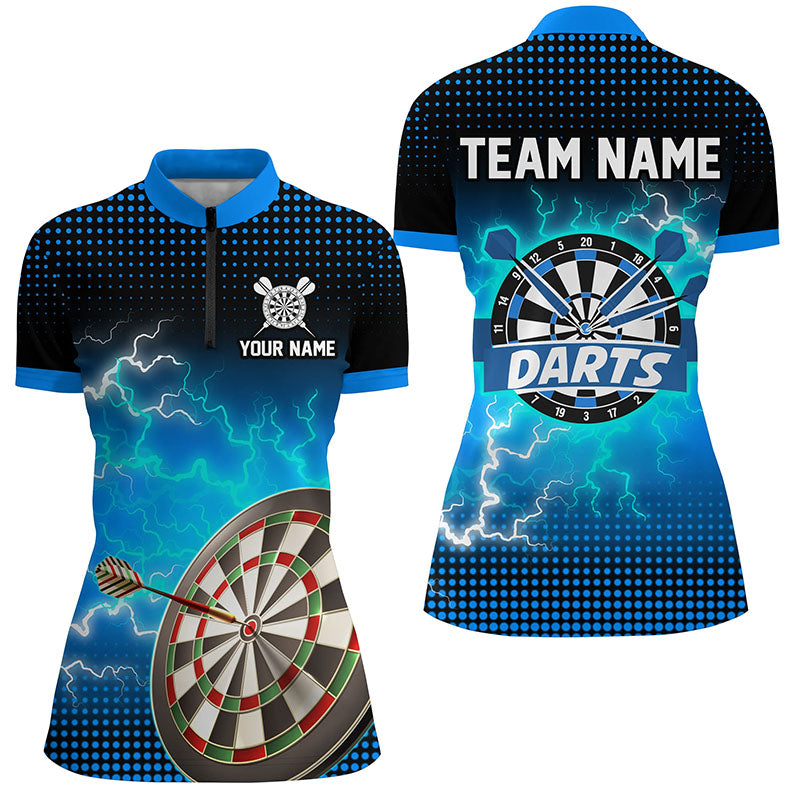 Personalized Blue Dartboard Thunder Lightning 3D Printed Darts Darts Team