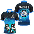 Funny Blue Crack Dartboard Thunder Lightning 3D Printed Custom Men Darts Darts Team