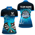Funny Blue Crack Dartboard Thunder Lightning 3D Printed Custom Men Darts Darts Team
