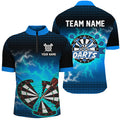 Funny Blue Crack Dartboard Thunder Lightning 3D Printed Custom Men Darts Darts Team