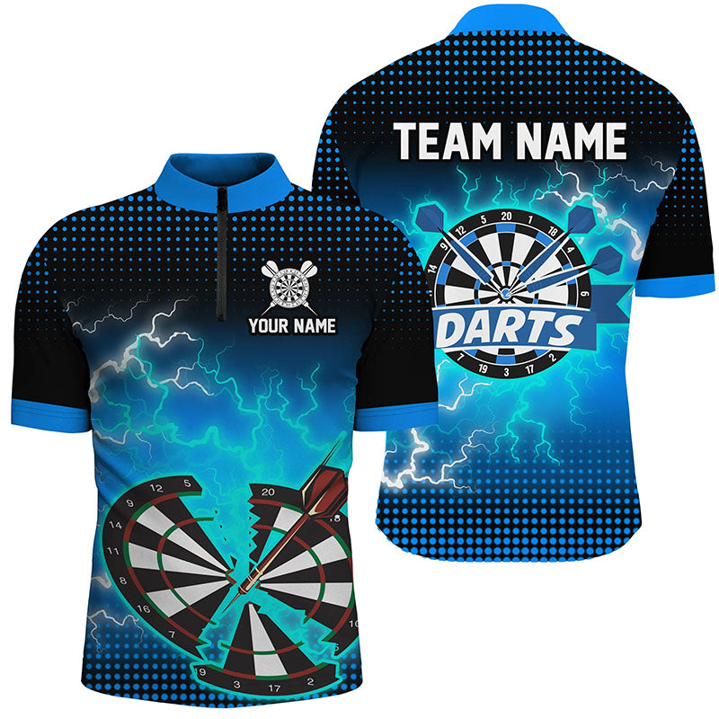 Funny Blue Crack Dartboard Thunder Lightning 3D Printed Custom Men Darts Darts Team