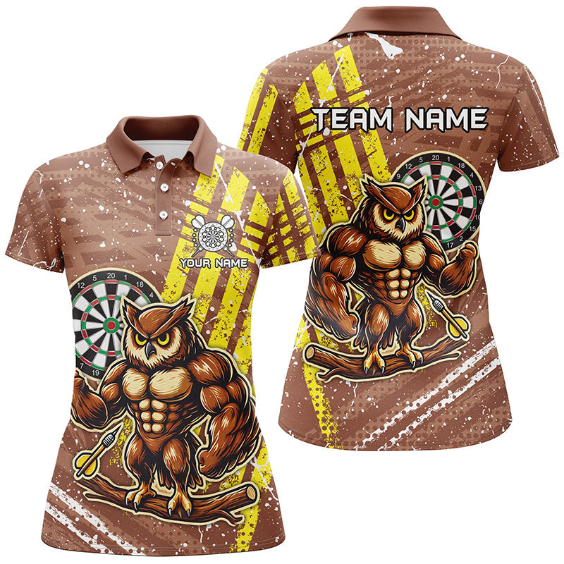 Personalized Funny Owl Darts Custom Brown Darts, Unique Darts Apparel