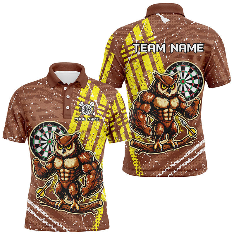 Personalized Funny Owl Darts Custom Brown Darts, Unique Darts Apparel