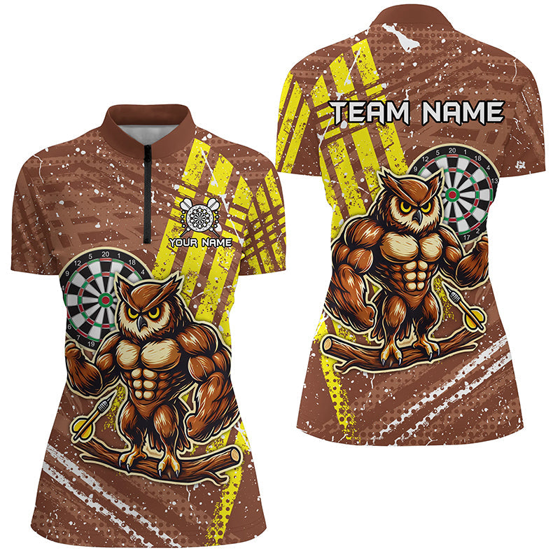 Personalized Funny Owl Darts Custom Brown Darts, Unique Darts Apparel