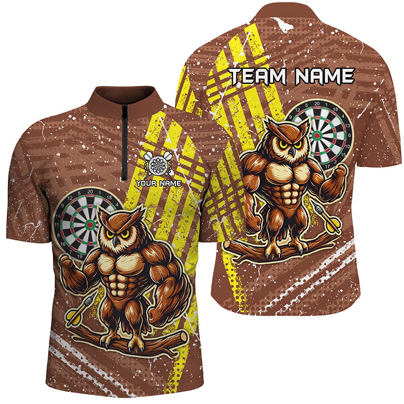 Personalized Funny Owl Darts Custom Brown Darts, Unique Darts Apparel
