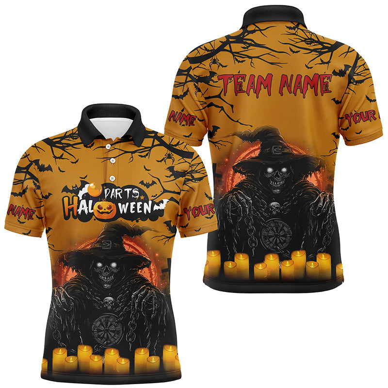 Personalized Death Skeleton Halloween Men Darts, Funny Halloween For Darts Lover