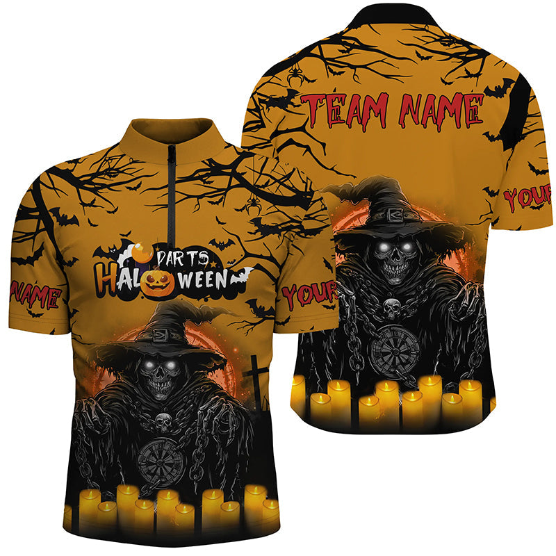Personalized Death Skeleton Halloween Men Darts, Funny Halloween For Darts Lover