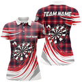 Personalized Red Darts Board Plaid Men Darts Quarter-Zip Custom Darts Team