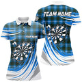 Personalized Blue Darts Board Plaid Pattern Men Darts Custom Darts Team Attire