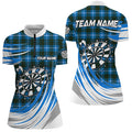 Personalized Blue Darts Board Plaid Pattern Men Darts Custom Darts Team Attire