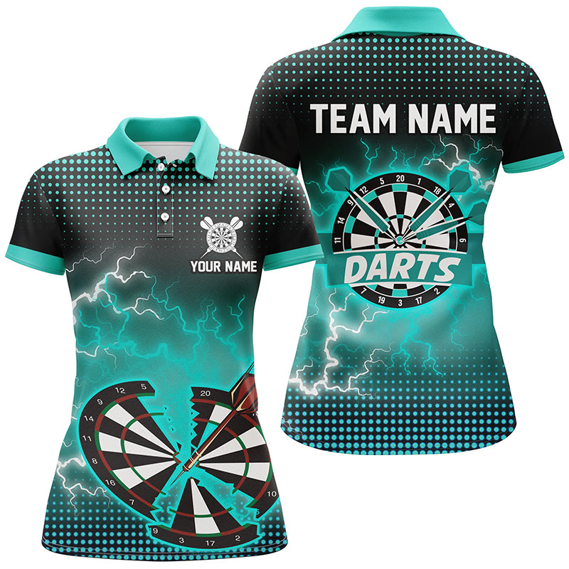Funny Turquoise Crack Dartboard Thunder Lightning 3D Printed Custom Women Darts Darts
