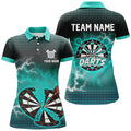 Funny Turquoise Crack Dartboard Thunder Lightning 3D Printed Custom Women Darts Darts