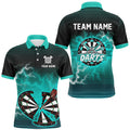 Funny Turquoise Crack Dartboard Thunder Lightning 3D Printed Custom Women Darts Darts