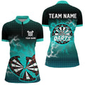 Funny Turquoise Crack Dartboard Thunder Lightning 3D Printed Custom Women Darts Darts