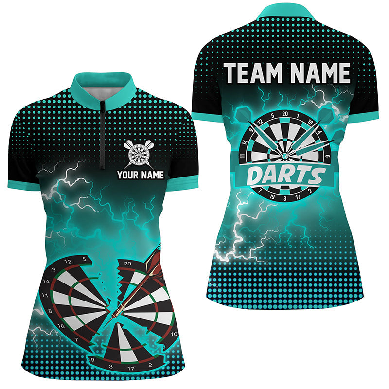 Funny Turquoise Crack Dartboard Thunder Lightning 3D Printed Custom Women Darts Darts
