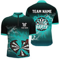 Funny Turquoise Crack Dartboard Thunder Lightning 3D Printed Custom Women Darts Darts