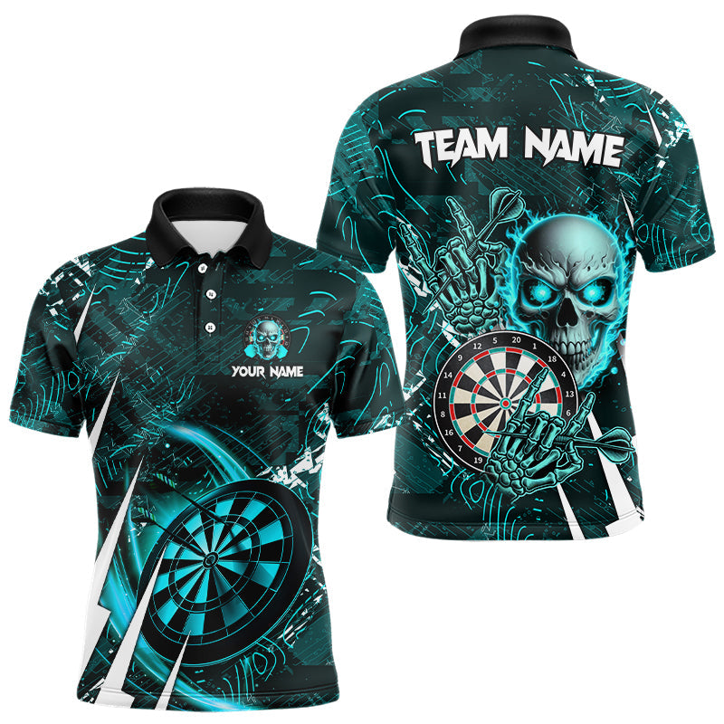 Turquoise 3D Skull Darts and Custom Cool Darts League Team