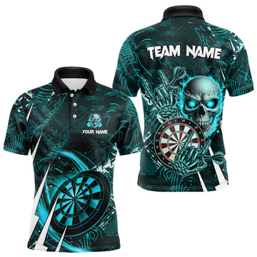 Turquoise 3D Skull Darts and Custom Cool Darts League Team