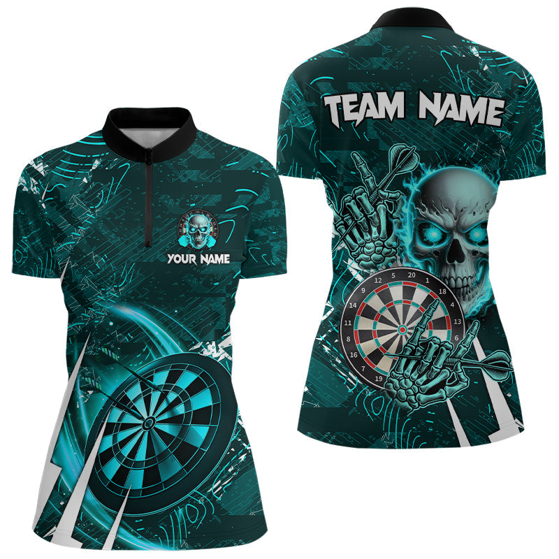 Turquoise 3D Skull Darts and Custom Cool Darts League Team