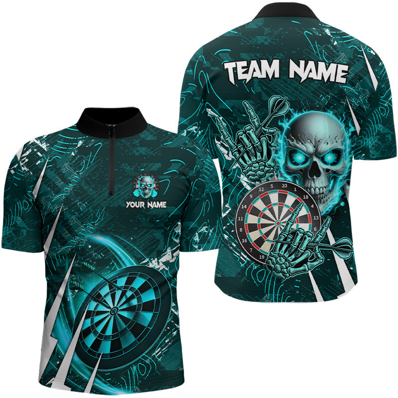 Turquoise 3D Skull Darts and Custom Cool Darts League Team